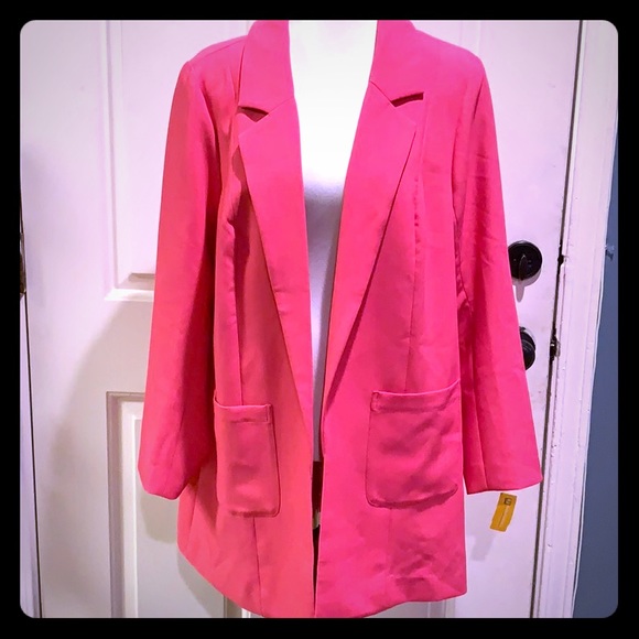 Hot pink long blazer Clearance